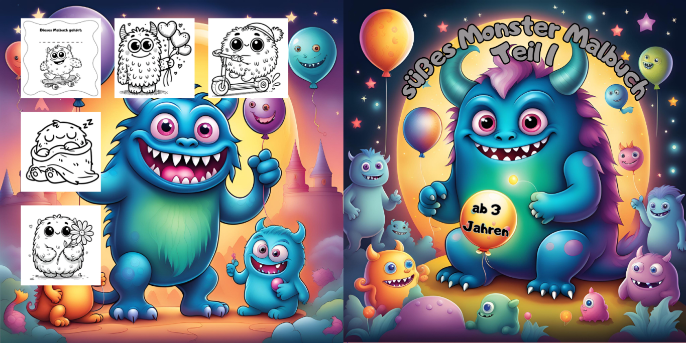 süßes Monster Malbuch Teil 1