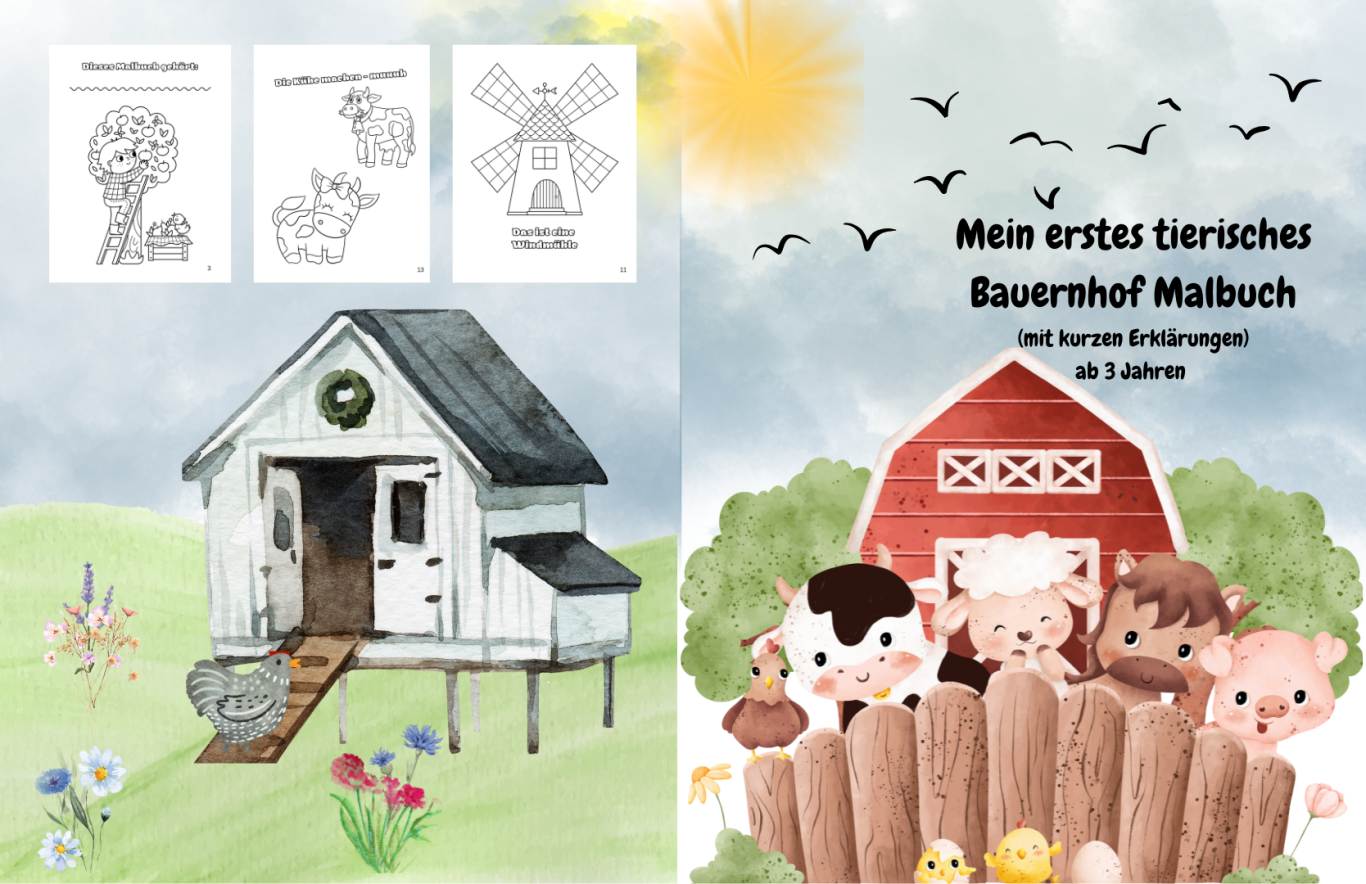 Mein erstes tierisches Bauernhof Malbuch