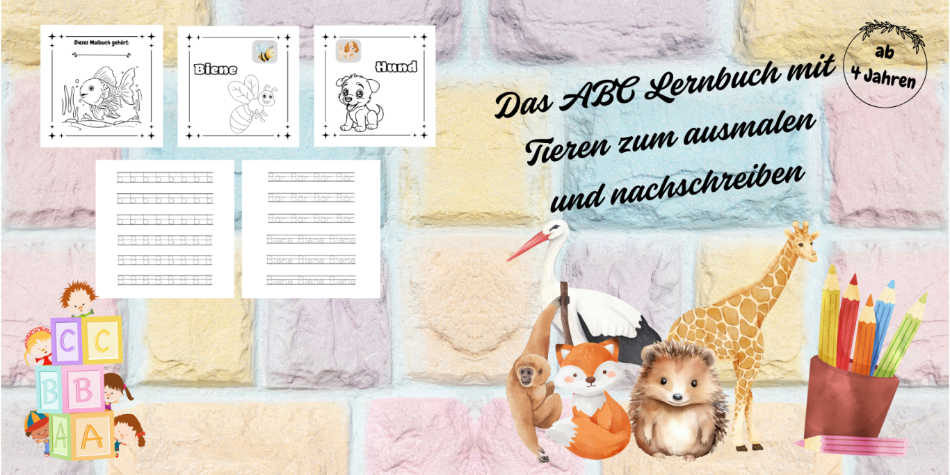 Das ABC Lernbuch mit Tieren zum ausmalen und nachschreiben