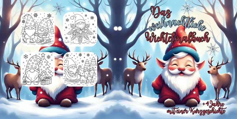 Das weihnachtliche Wichtelmalbuch für Kinder ab 4 Jahren mit einer Kurzgeschichte